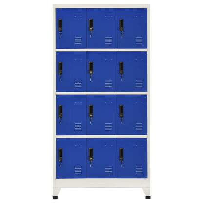 Locker Cabinet Grey and Blue 90x45x180 cm Steel