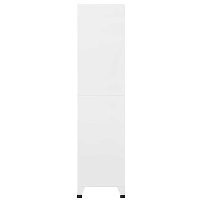 Locker Cabinet White 90x40x180 cm Steel