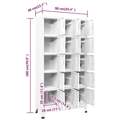 Locker Cabinet Light Grey 90x40x180 cm Steel