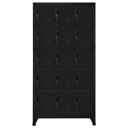 Locker Cabinet Black 90x40x180 cm Steel