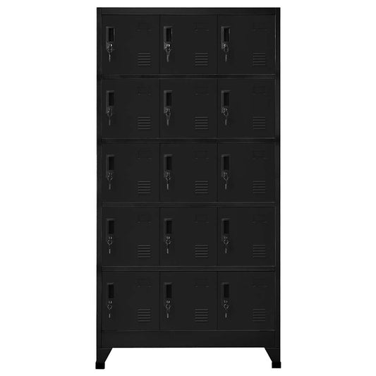 Locker Cabinet Black 90x40x180 cm Steel