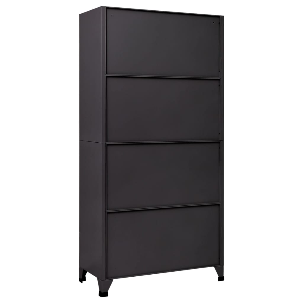 Locker Cabinet Anthracite and Red 90x40x180 cm Steel