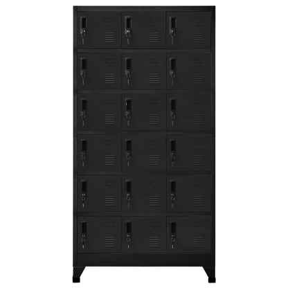 Locker Cabinet Black 90x40x180 cm Steel