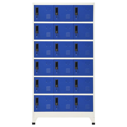 Locker Cabinet Grey and Blue 90x40x180 cm Steel