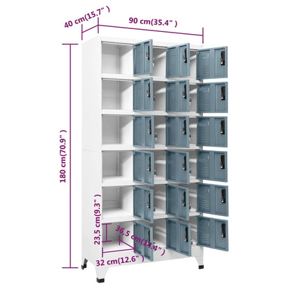 Locker Cabinet Light Grey and Dark Grey 90x40x180 cm Steel