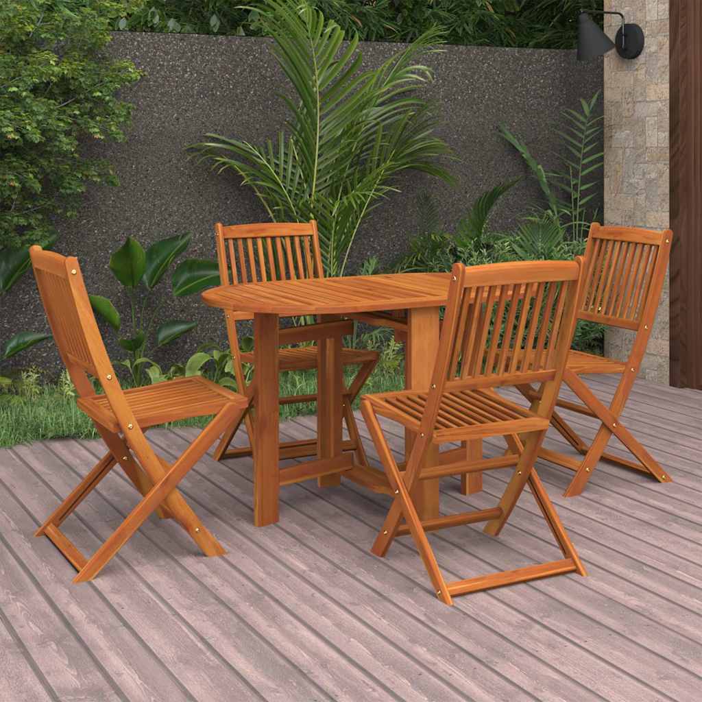 5 Piece Garden Dining Set Solid Acacia Wood