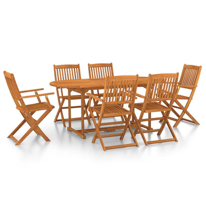 Dining Set | Natural Acacia | Solid Acacia Wood | 7 pieces |  Foldable