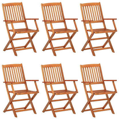 Dining Set | Natural Acacia | Solid Acacia Wood | 7 pieces |  Foldable