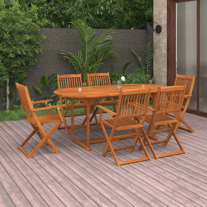 7 Piece Garden Dining Set 180x90x75 cm Solid Wood Acacia