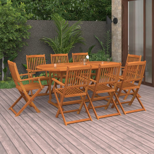 Dining Set | Natural Wood | Solid Acacia wood | Large | Foldable