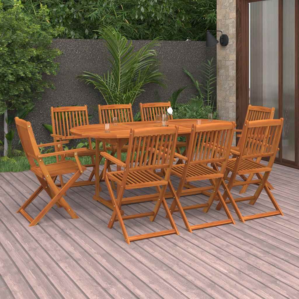 Dining Set | Natural Wood | Solid Acacia wood | Large | Foldable