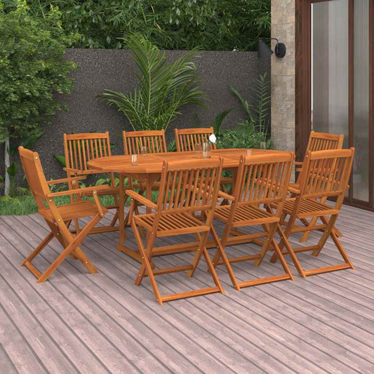 Dining Set | Natural Wood | Solid Acacia wood | Large | Foldable