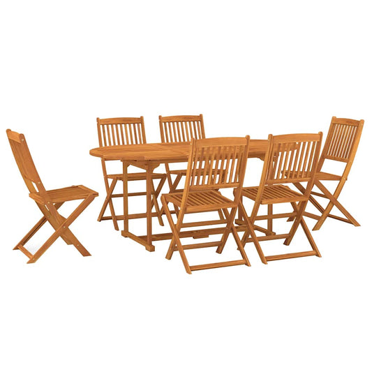 7 Piece Garden Dining Set 180x90x75 cm Solid Wood Acacia