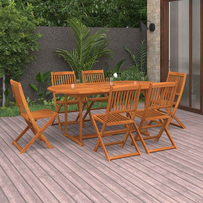 Dining Set | Natural wood | Solid acacia wood | Large | Foldable