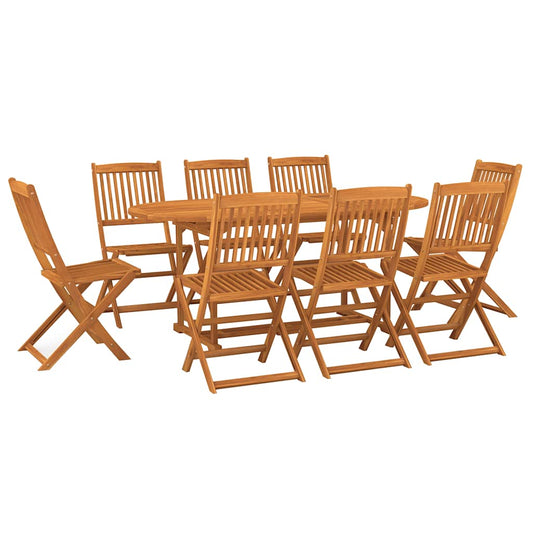 9 Piece Garden Dining Set 180x90x75 cm Solid Wood Acacia