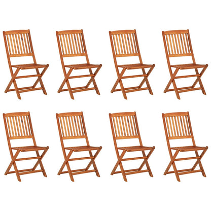 Dining Set | Brown | Solid Acacia wood | 180x90x75 cm |  Foldable