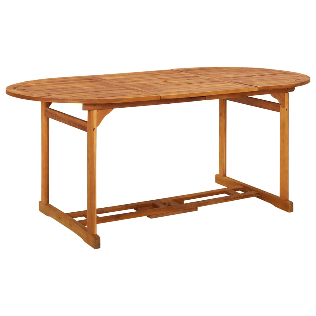 Dining Set | Brown | Solid Acacia wood | 180x90x75 cm |  Foldable