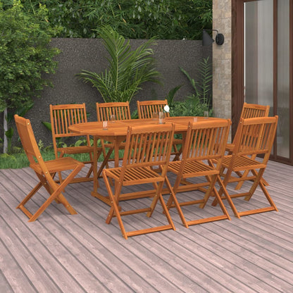 Dining Set | Brown | Solid Acacia wood | 180x90x75 cm |  Foldable