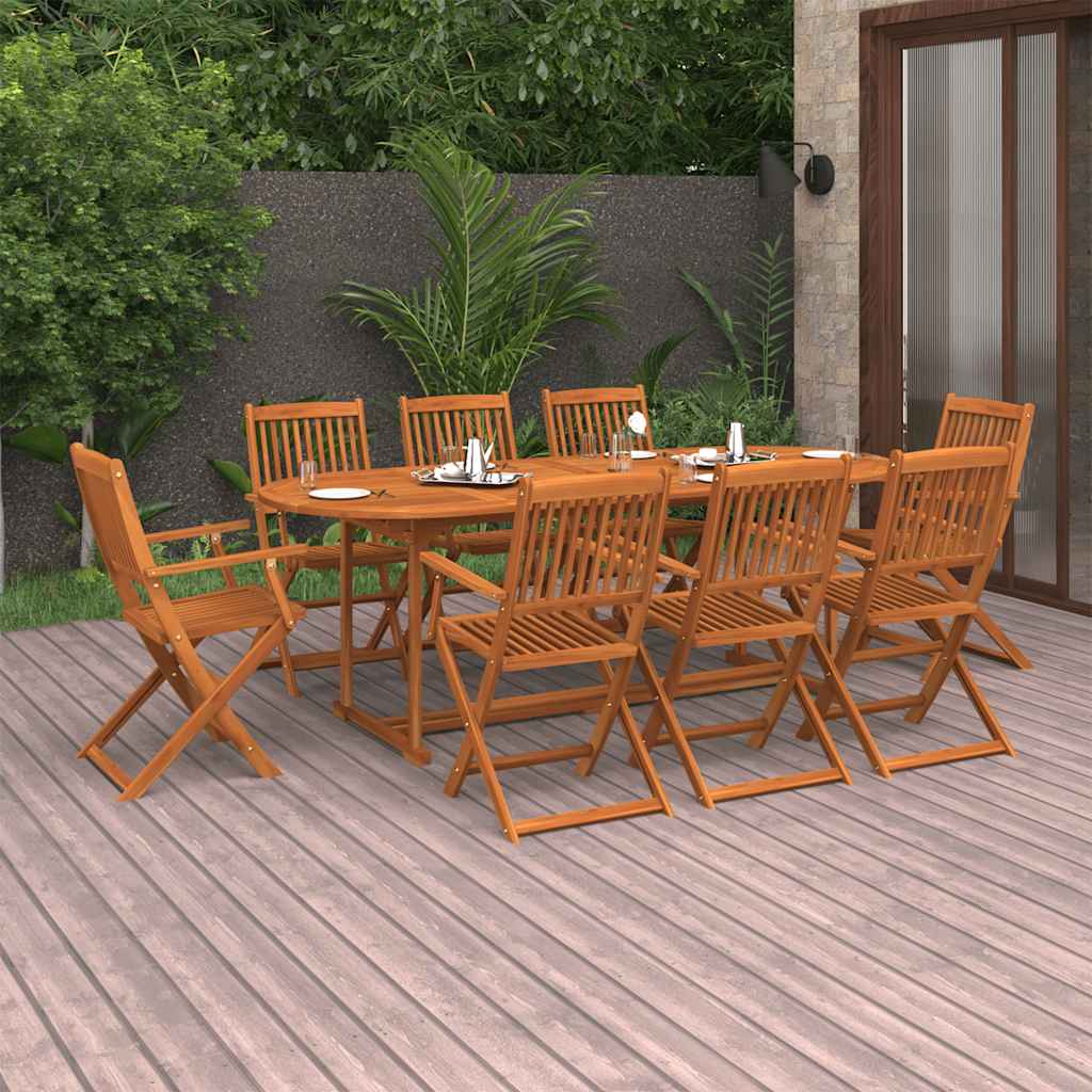 Dining Set | Natural wood | Solid acacia wood | 220 cm table length