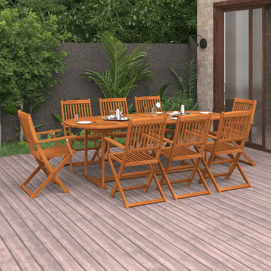 Dining Set | Natural wood | Solid acacia wood | 220 cm table length