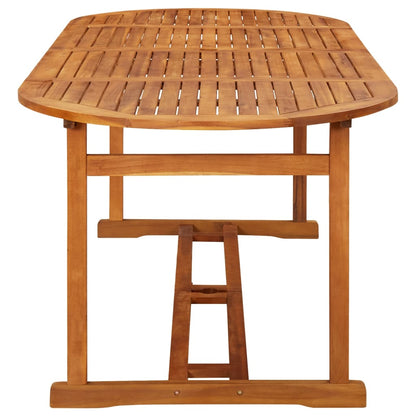 Dining Set | Brown | Solid Acacia Wood | Large | Foldable | Dining Set