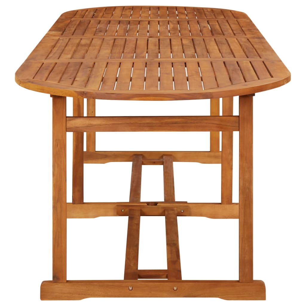 Dining Set | Oil-finished natural wood colour | Solid acacia wood | Large