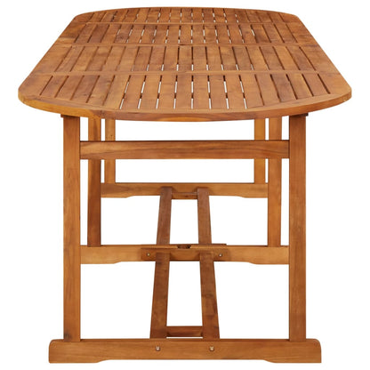 Dining Set | Oil-finished natural wood colour | Solid acacia wood | Large