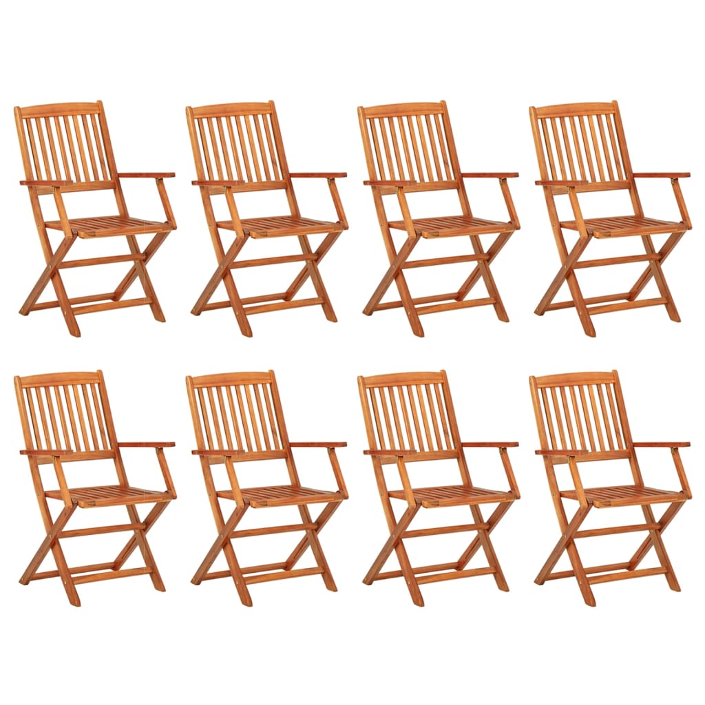 Dining Set | Acacia Wood Tone | Solid Acacia Wood | 9 Piece Set