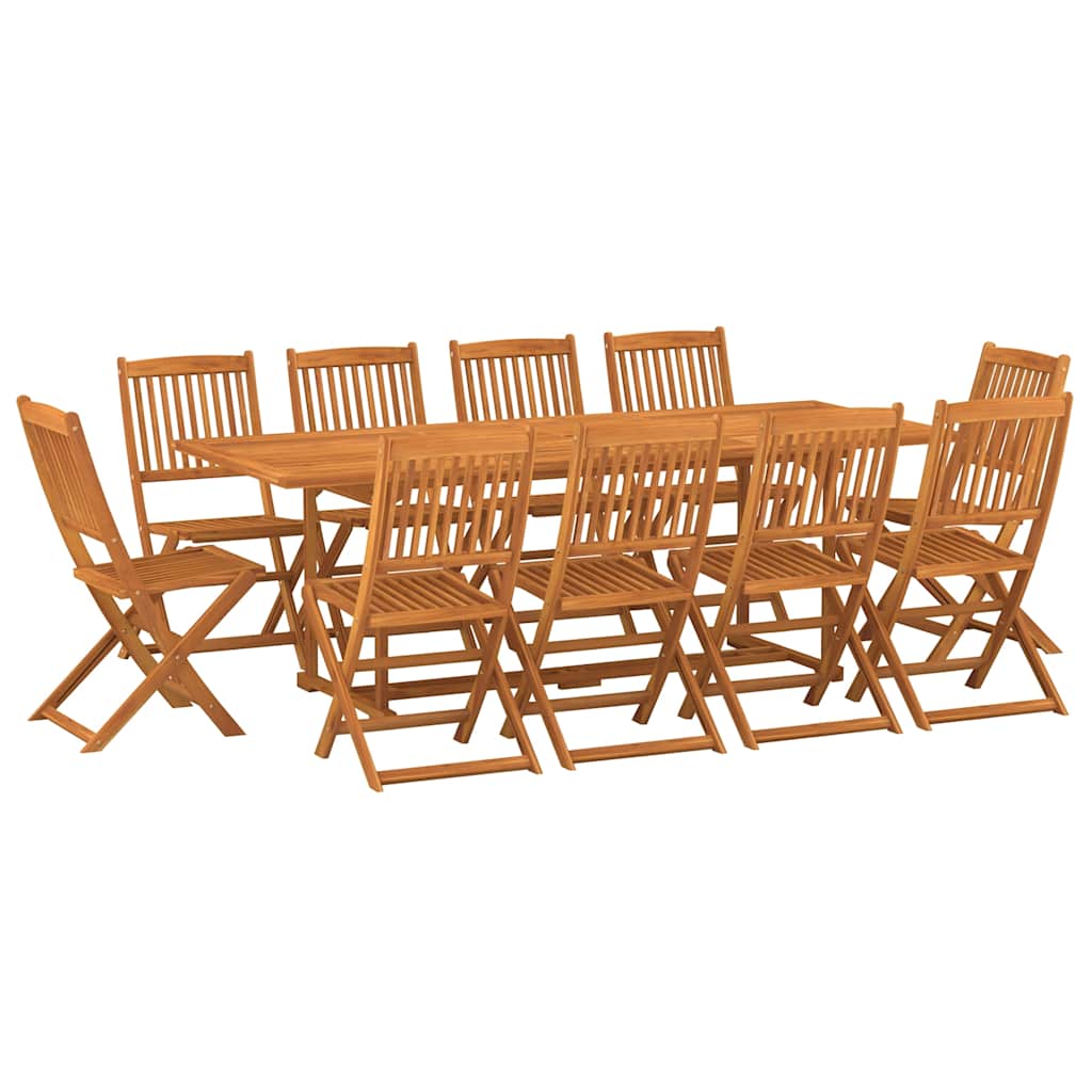 Dining Set | Brown | Solid Acacia wood | Large | Foldable | Dining Set