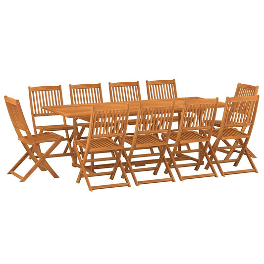 Dining Set | Brown | Solid Acacia wood | Large | Foldable | Dining Set