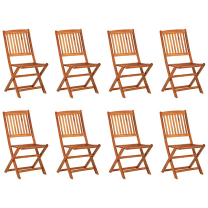9 Piece Garden Dining Set 220x90x75 cm Solid Wood Acacia