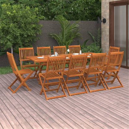 Dining Set | Brown | Solid Acacia Wood | Large | Foldable | Dining Set