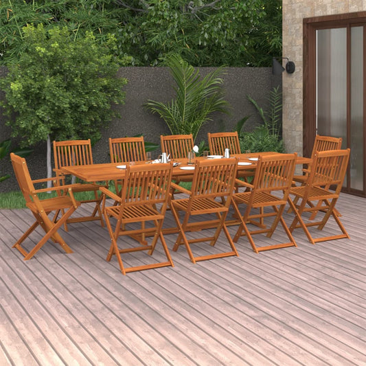 Dining Set | Natural wood | Solid Acacia wood | Large | Foldable