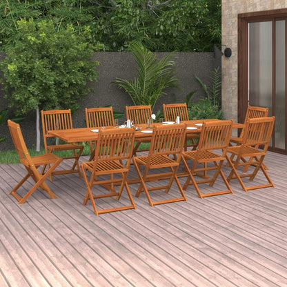 Dining Set | Brown | Solid Acacia Wood | Large | Foldable | Dining Set