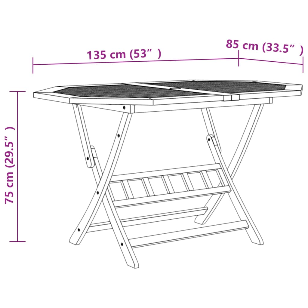 Dining Set | Brown | Solid Acacia wood | Foldable | Garden Dining Set