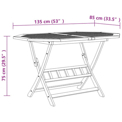 Dining Set | Brown | Solid Acacia wood | Foldable | Garden Dining Set