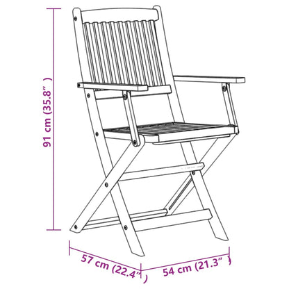 Dining Set | Brown | Solid Acacia wood | Foldable | Garden Dining Set