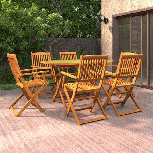 Dining Set | Brown | Solid Acacia wood | Foldable | Garden Dining Set