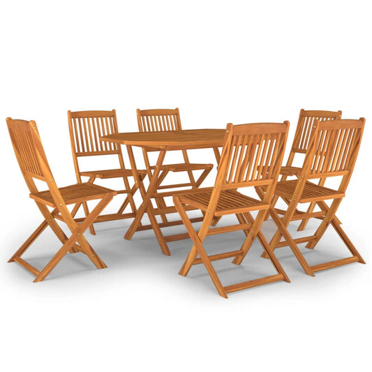 Dining Set | Brown | Solid acacia wood | Medium | Foldable | Dining Set