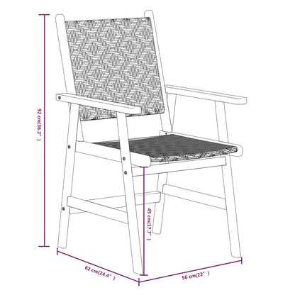 Garden Dining Set | Acacia Brown | Solid Acacia wood, Poly rattan