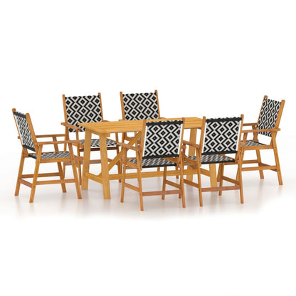 Garden Dining Set | Brown | Solid acacia wood | Large | Durable