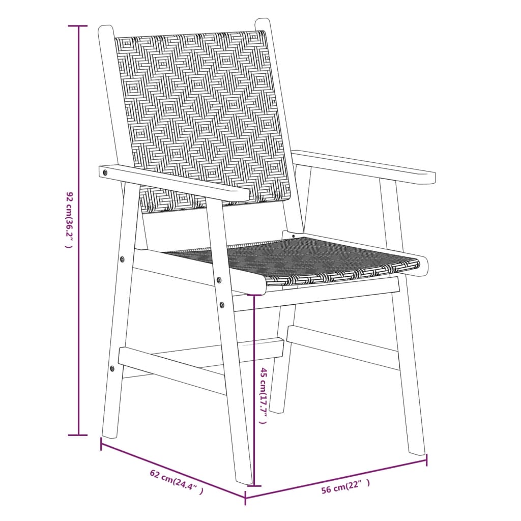 Garden Dining Set | Brown | Solid acacia wood | Large | Durable