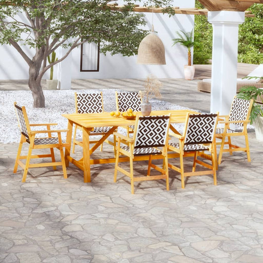 Garden Dining Set | Brown | Solid acacia wood | Large | Durable