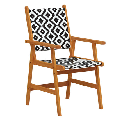 Garden Dining Set | Brown | Solid Acacia wood, Poly Rattan | 9 Piece Set