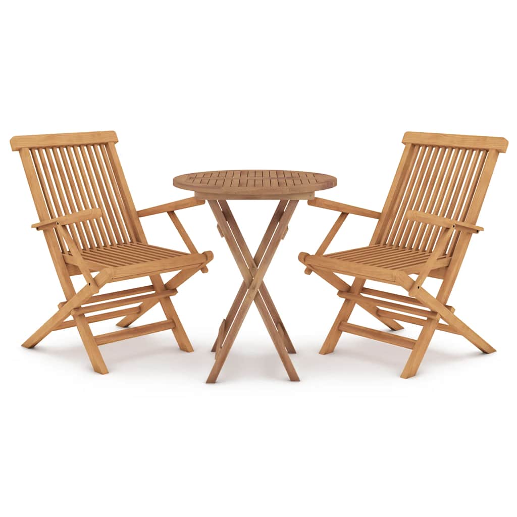 3 Piece Garden Dining Set Solid Wood Teak
