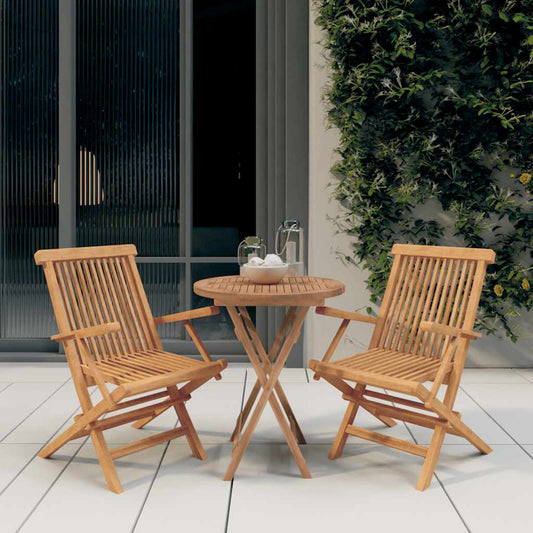 3 Piece Garden Dining Set Solid Wood Teak