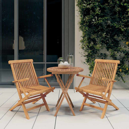 3 Piece Garden Dining Set Solid Wood Teak