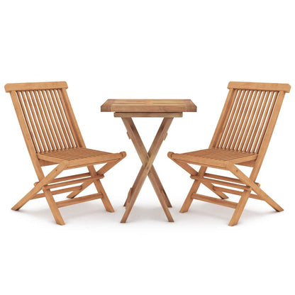 3 Piece Garden Dining Set Solid Wood Teak