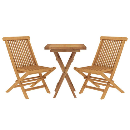 3 Piece Garden Dining Set Solid Wood Teak