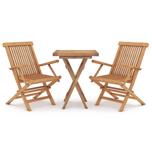 3 Piece Garden Dining Set Solid Wood Teak